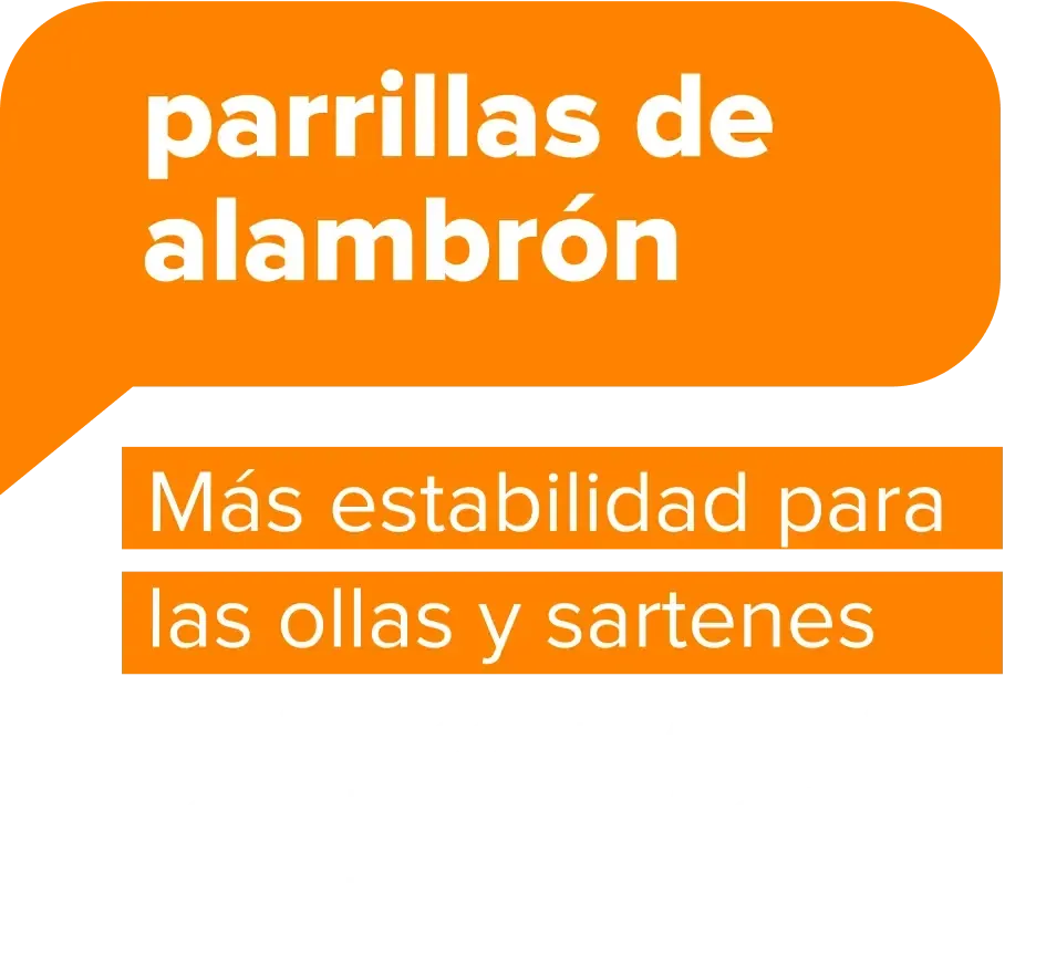 parrillas de alambrón - Más estabilidad para las ollas y sartenes. Parrillas con revestimiento esmaltado que facilita la limpieza