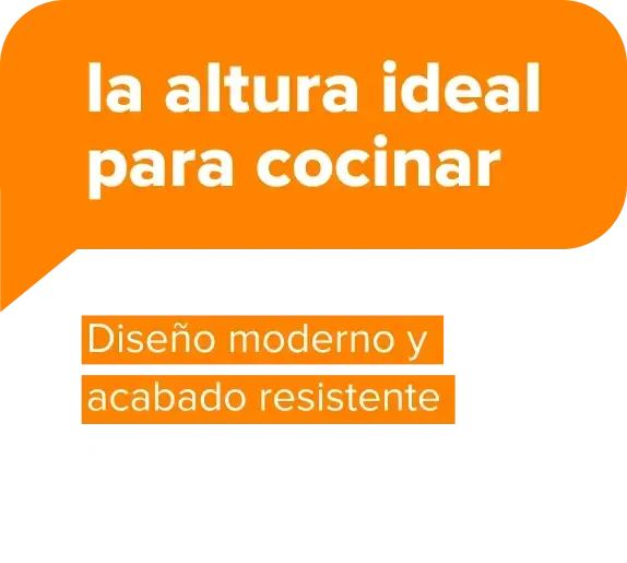 la altura ideal para cocinar - Diseño moderno y acabado resistente. Mayor praticidad para cocinar y facilidad en la limpieza