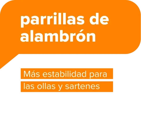 parrillas de alambrón - Más estabilidad para las ollas y sartenes. Parrillas con revestimiento esmaltado que facilita la limpieza