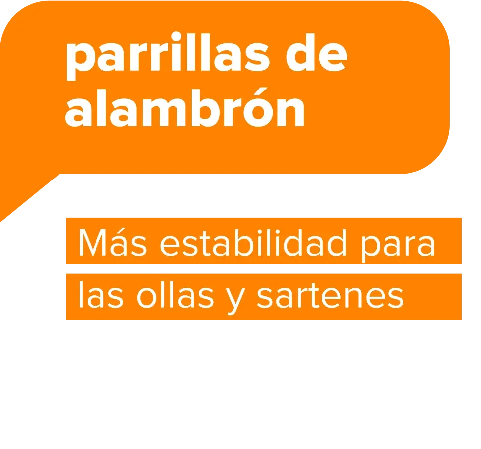 parrillas de alambrón - Más estabilidad para las ollas y sartenes. Parrillas con revestimiento esmaltado que facilita la limpieza