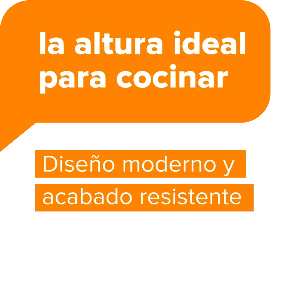 la altura ideal para cocinar - Diseño moderno y acabado resistente. Mayor praticidad para cocinar y facilidad en la limpieza