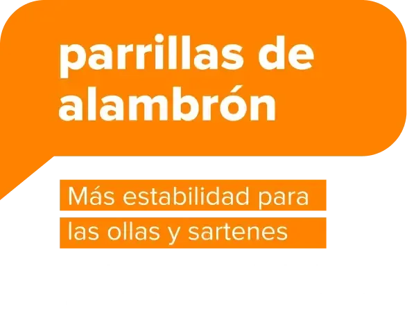 parrillas de alambrón - Más estabilidad para las ollas y sartenes. Parrillas con revestimiento esmaltado que facilita la limpieza