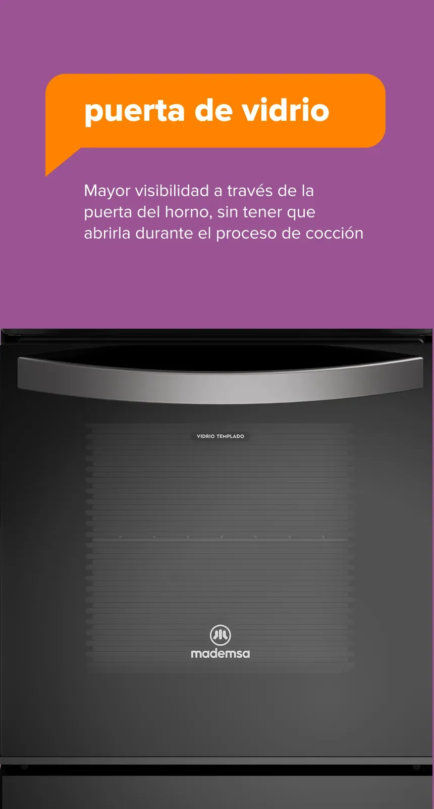 vidrio interno removible - Remueve el vidrio interno con facilidad para una mejor limpieza de tu horno