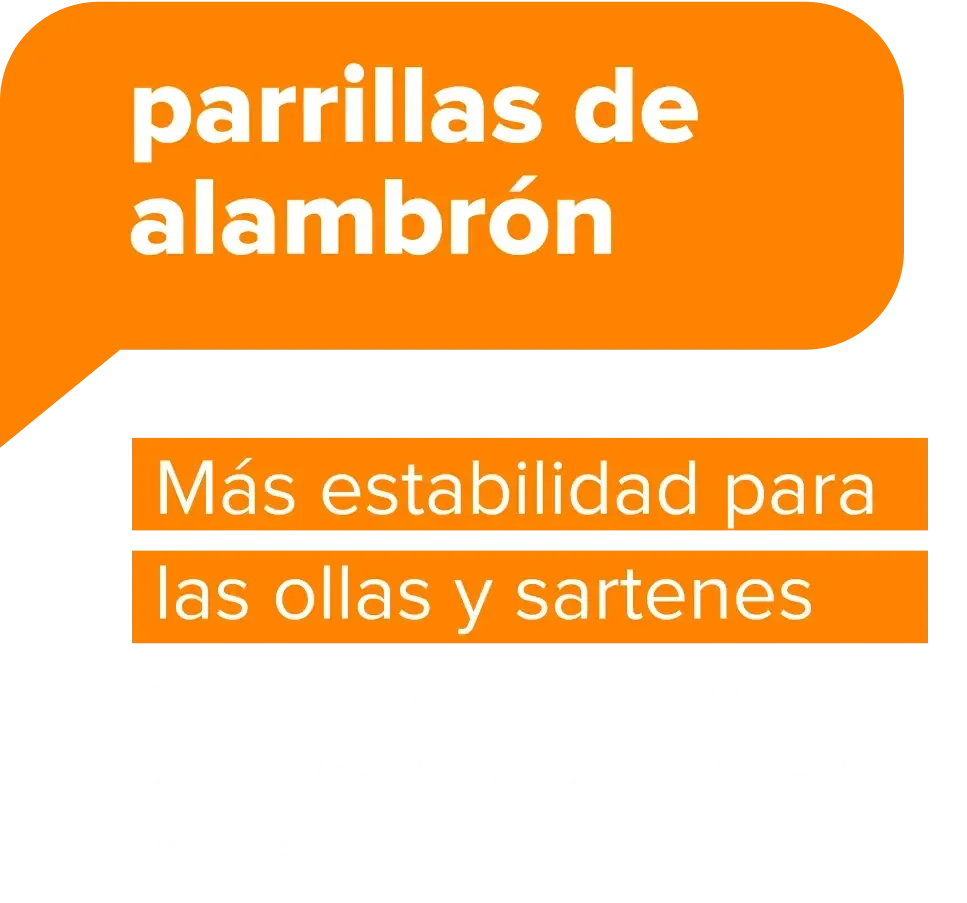 parrillas de alambrón - Más estabilidad para las ollas y sartenes. Parrillas con revestimiento esmaltado que facilita la limpieza