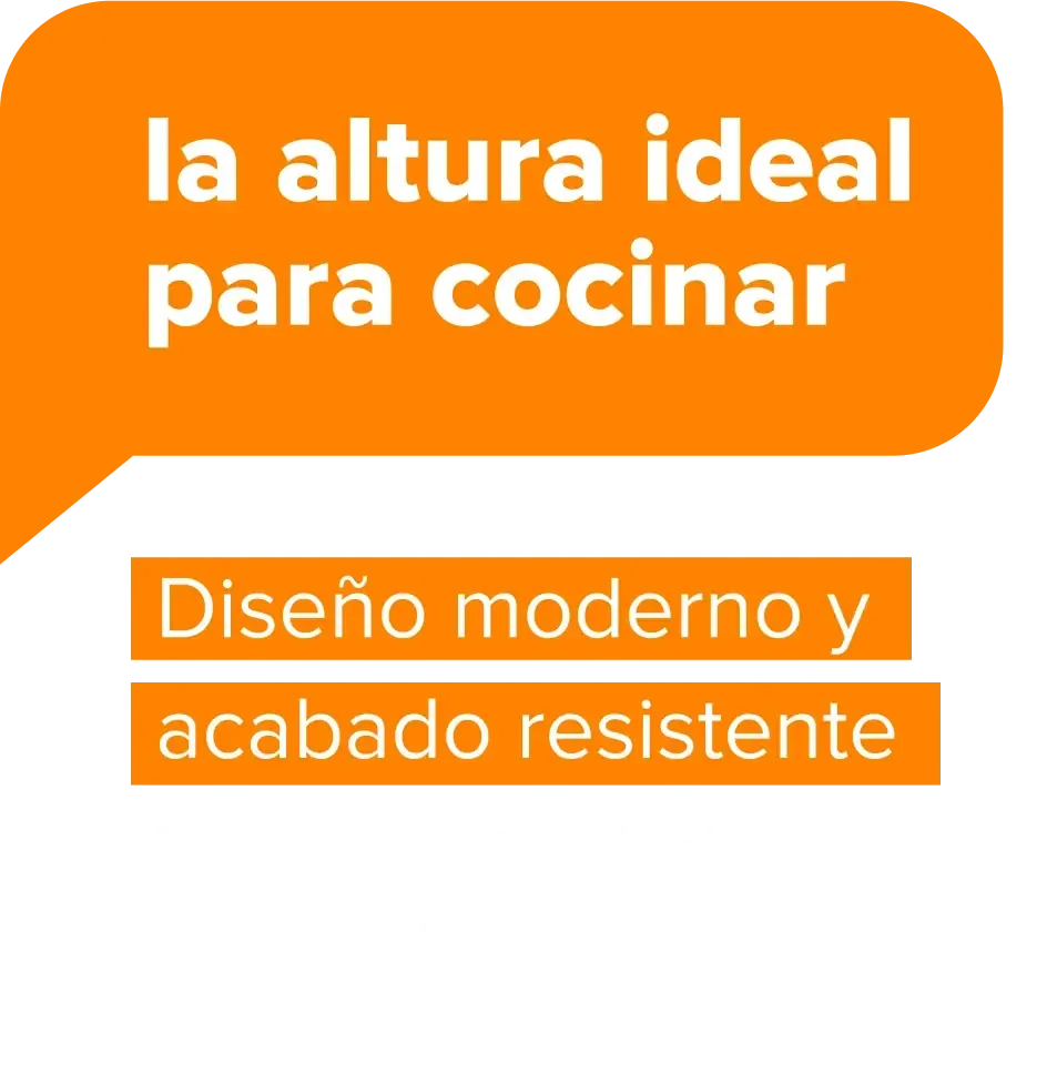 la altura ideal para cocinar - Diseño moderno y acabado resistente. Mayor praticidad para cocinar y facilidad en la limpieza
