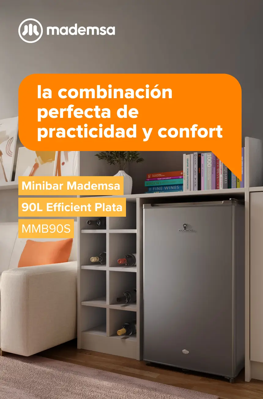 la combinación perfecta de practicidad y confort - Minibar Mademsa 90L Efficient Plata MMB90S