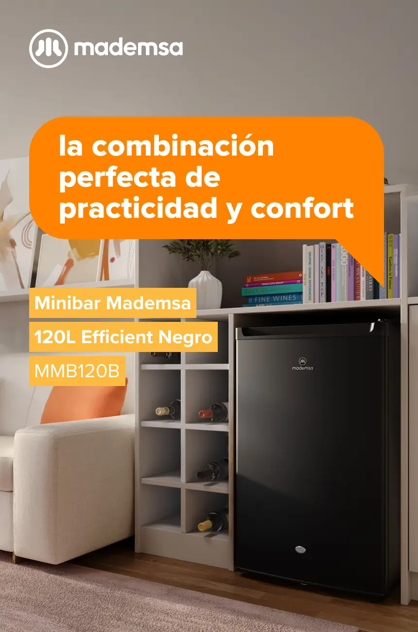 la combinación perfecta de practicidad y confort - Minibar Mademsa 120L Efficient Negro MMB120B