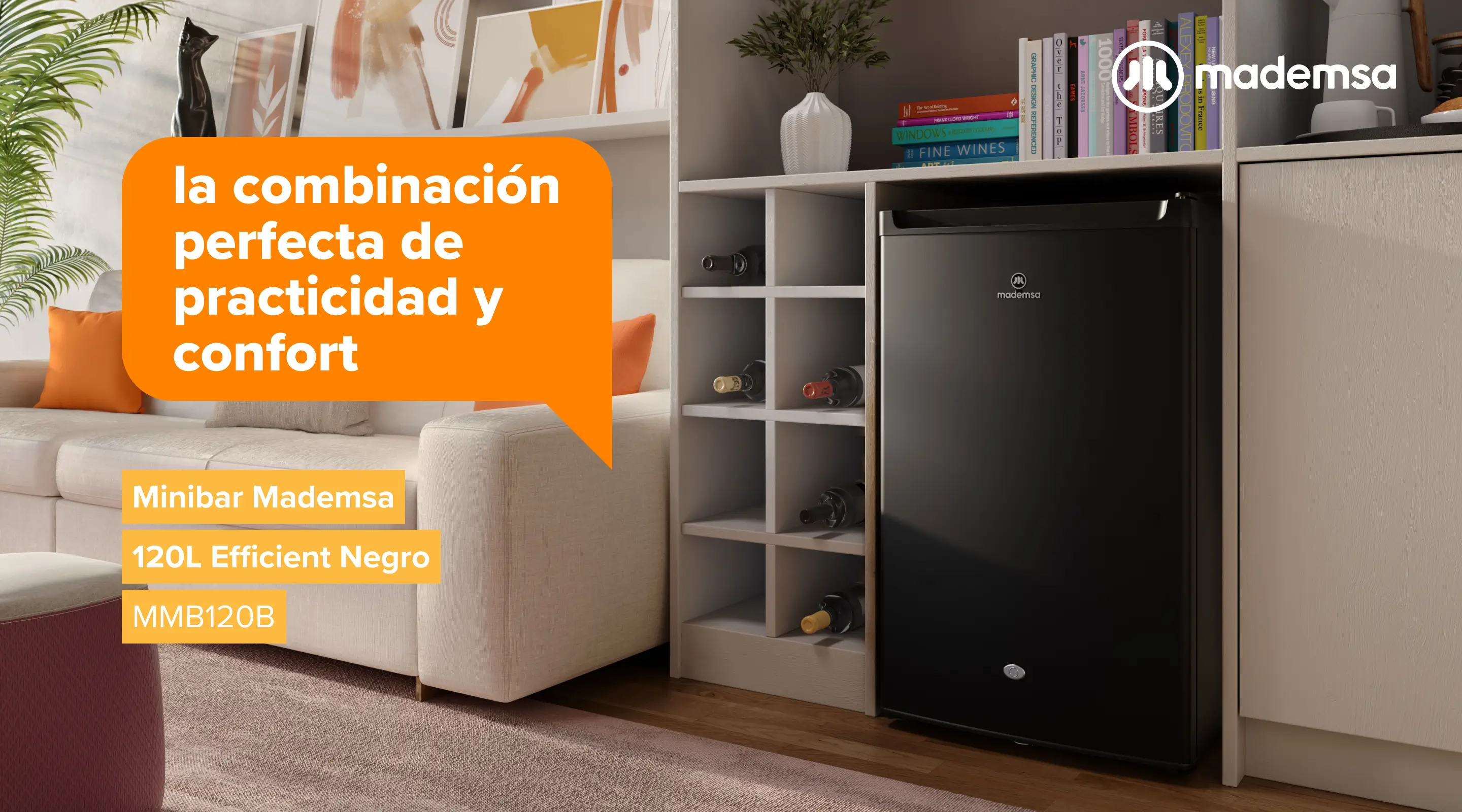 la combinación perfecta de practicidad y confort - Minibar Mademsa 120L Efficient Negro MMB120B