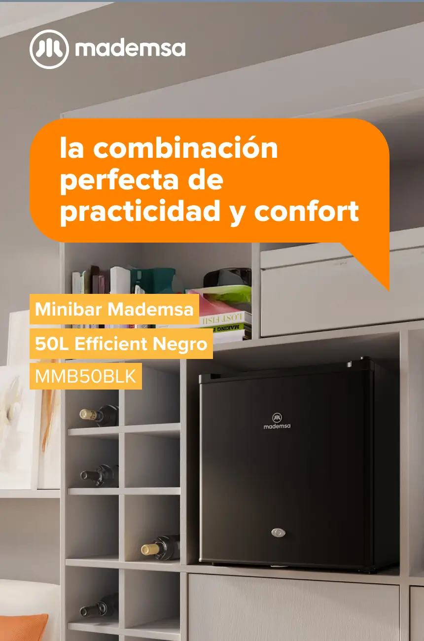Lla combinación perfecta de practicidad y confort - Minibar Mademsa 50L Efficient Negro MMB50BLK
