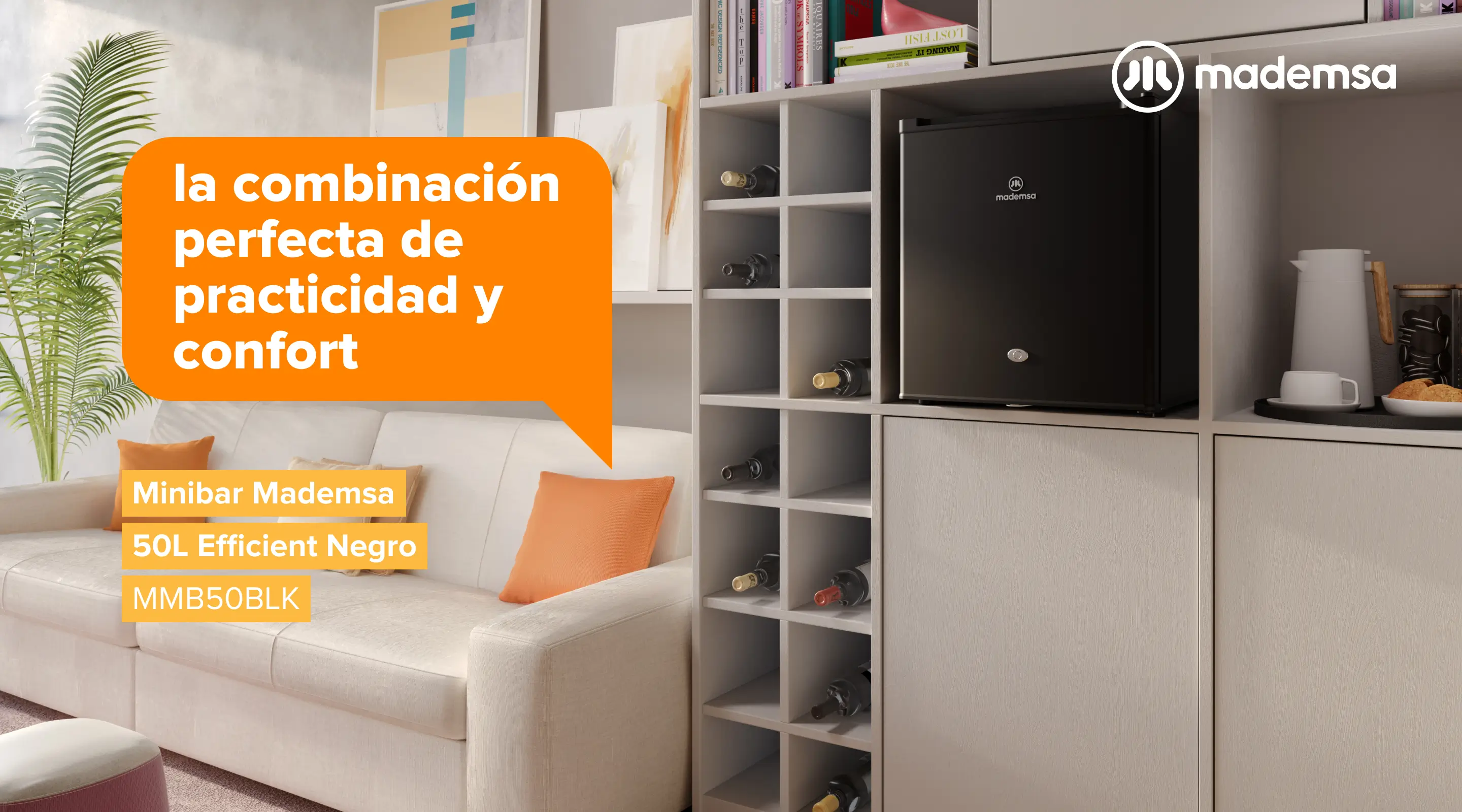 Lla combinación perfecta de practicidad y confort - Minibar Mademsa 50L Efficient Negro MMB50BLK