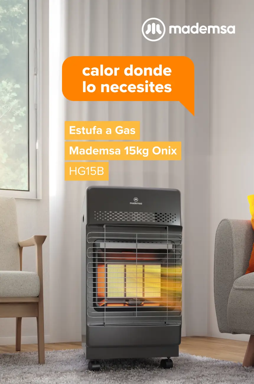 Calor donde lo necesites - Estufa a Gas Mademsa 15kg Onix HG15B