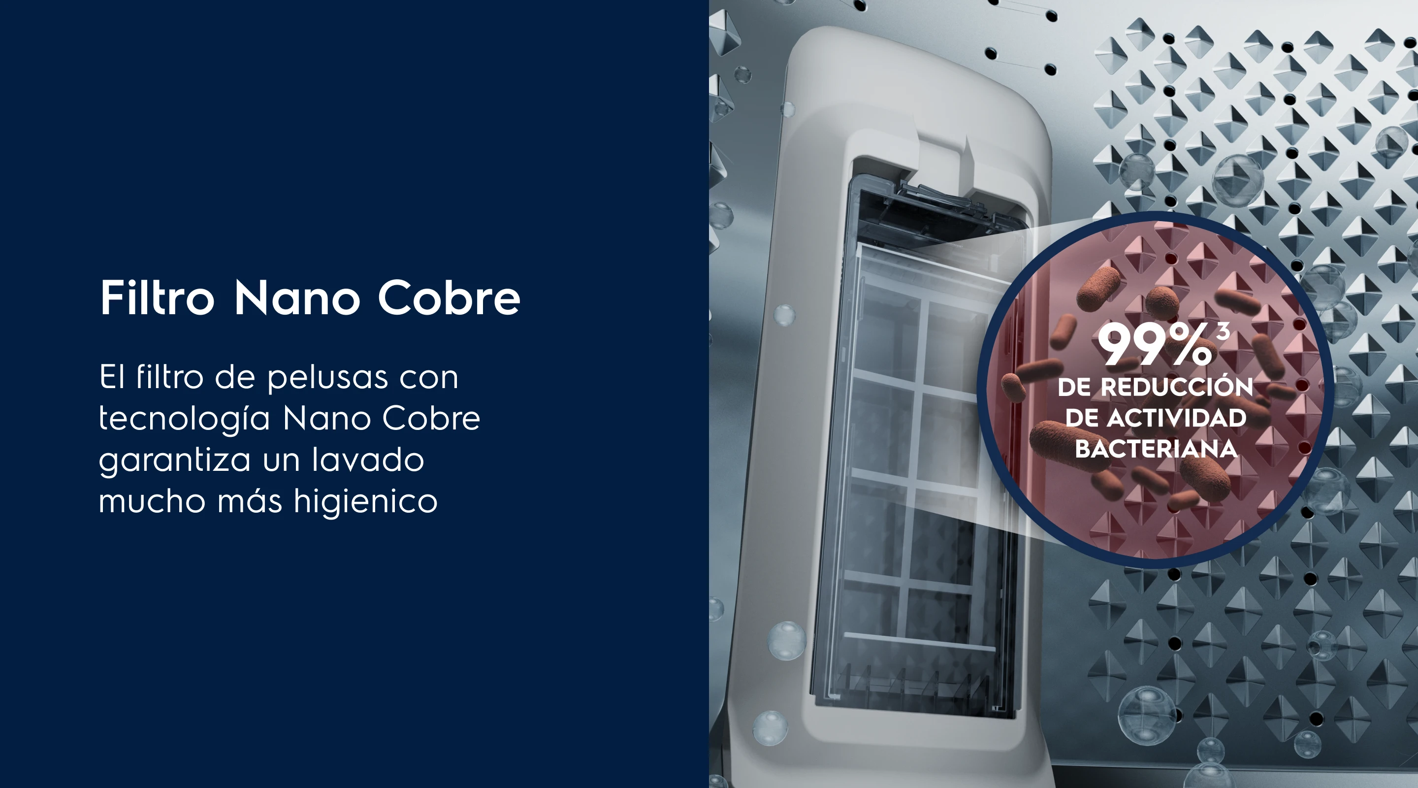 Jet&Clean. Tecnología que diluye hasta el 100%2 del detergente y suavizante, evitando manchas y manteniendo el dispensador siempre limpio