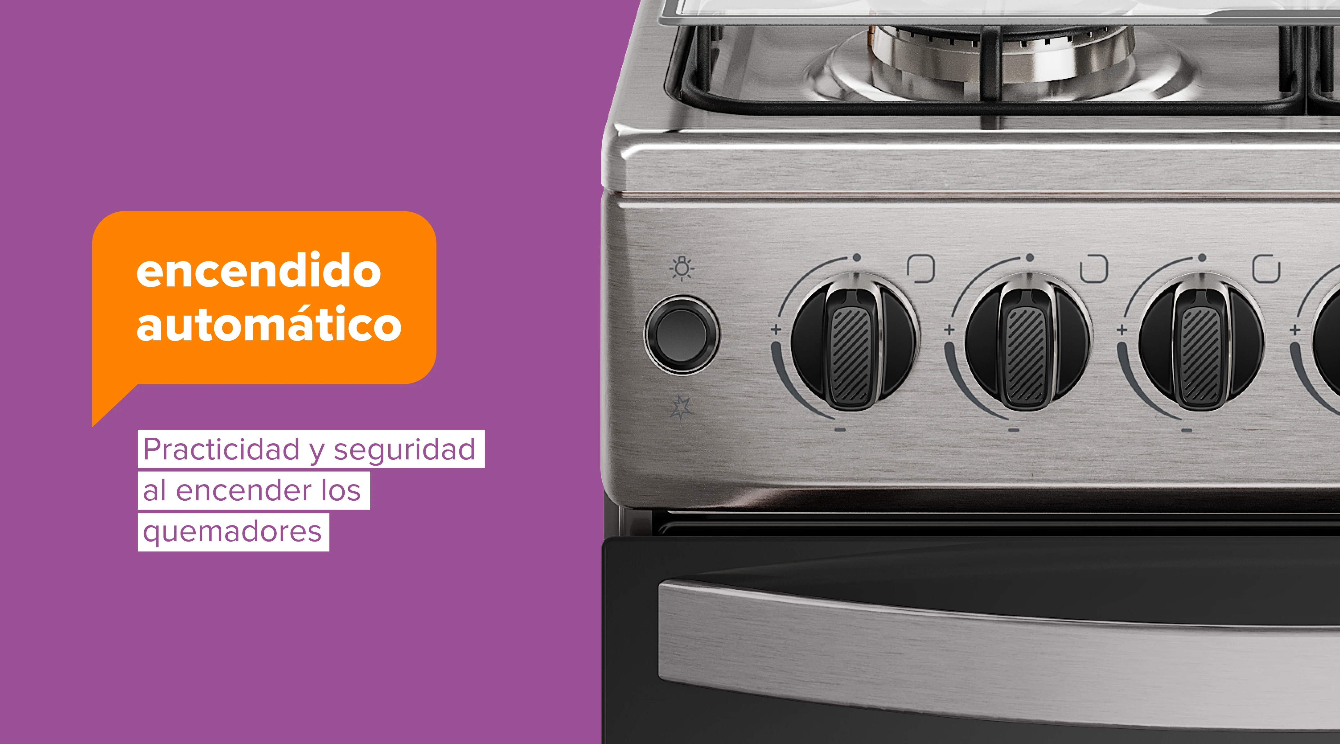 encendido automático. Practicidad y seguridad al encender los quemadores