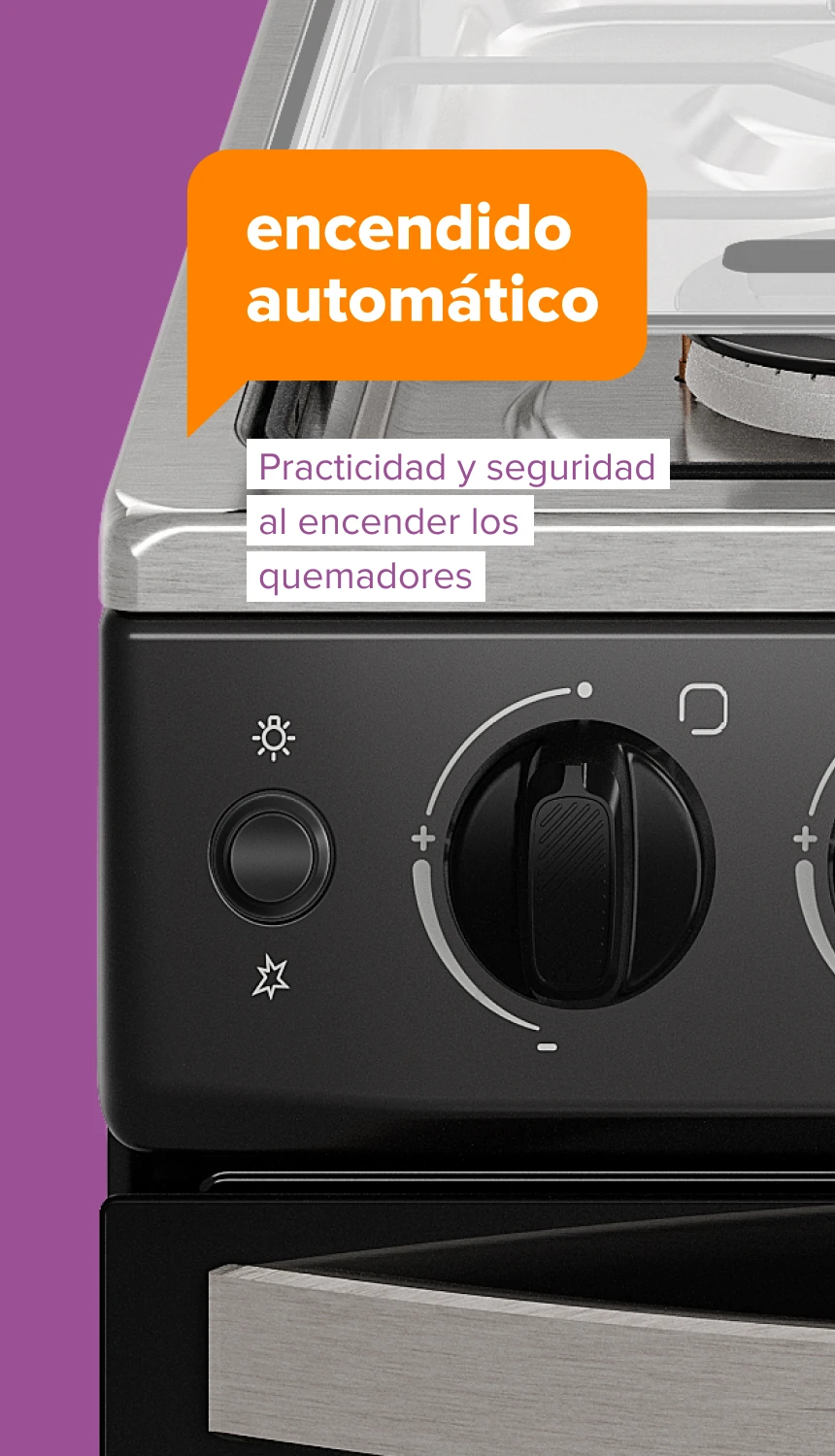 encendido automático. Practicidad y seguridad al encender los quemadores