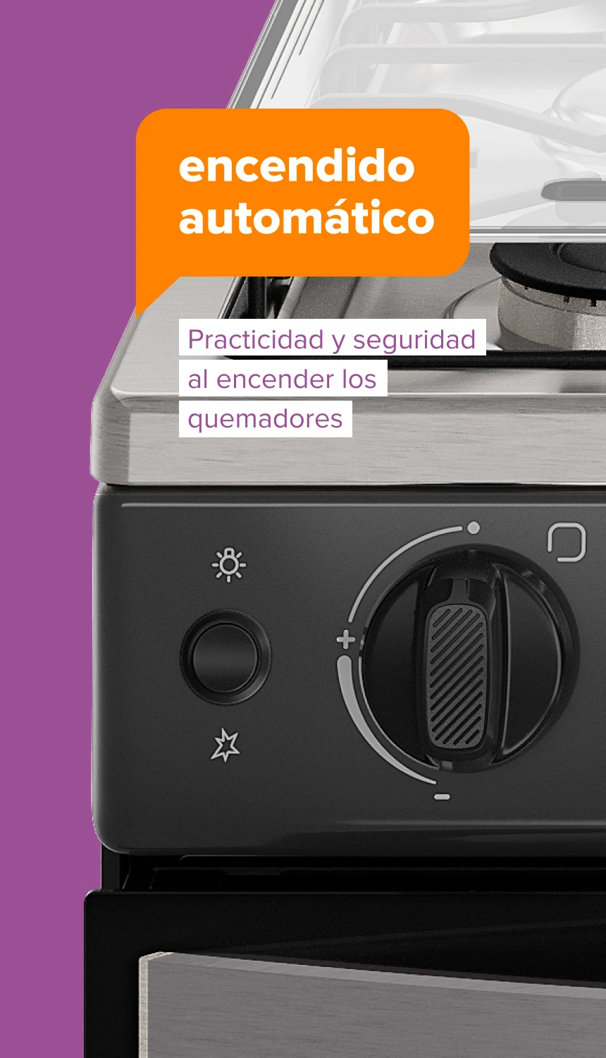 encendido automático. Practicidad y seguridad al encender los quemadores