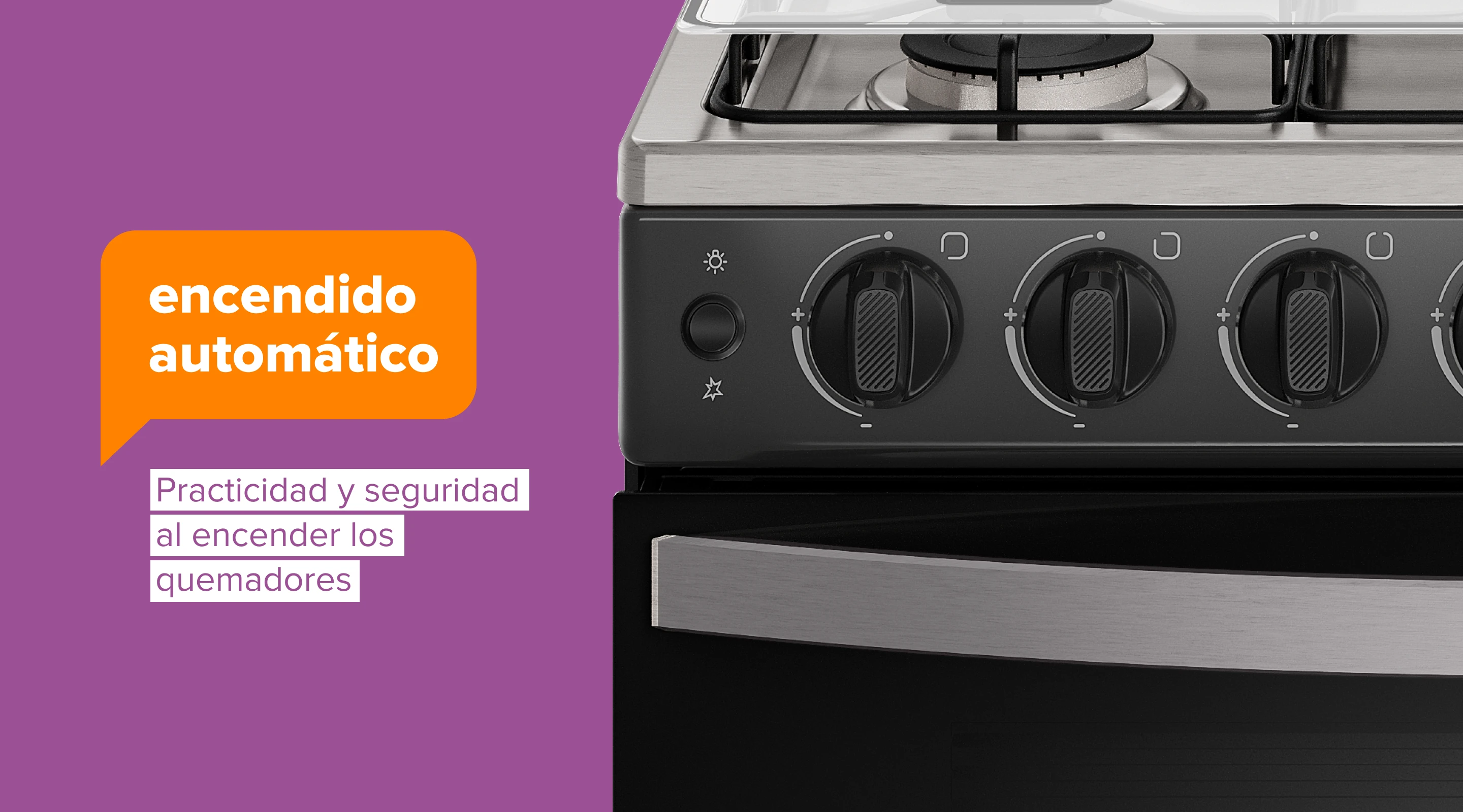 encendido automático. Practicidad y seguridad al encender los quemadores