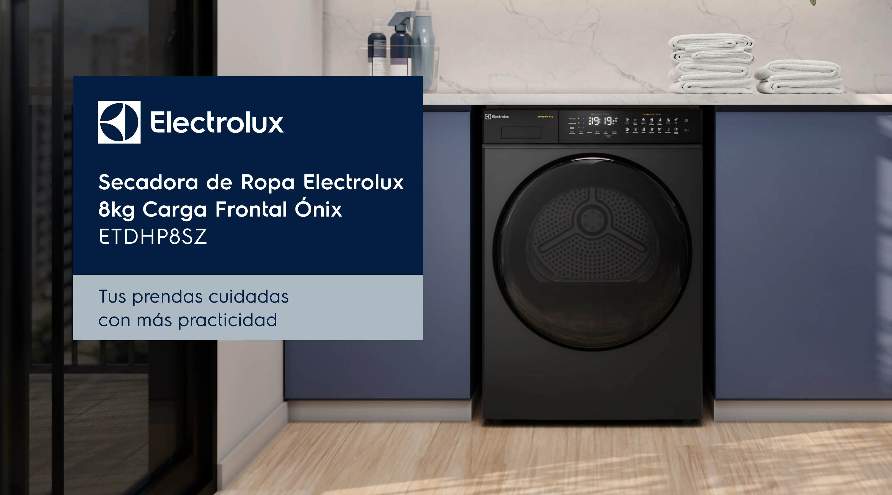 Secadora de Ropa Electrolux 8kg Carga Frontal Ónix ETDHP8SZ - Tus prendas cuidadas con más practicidad