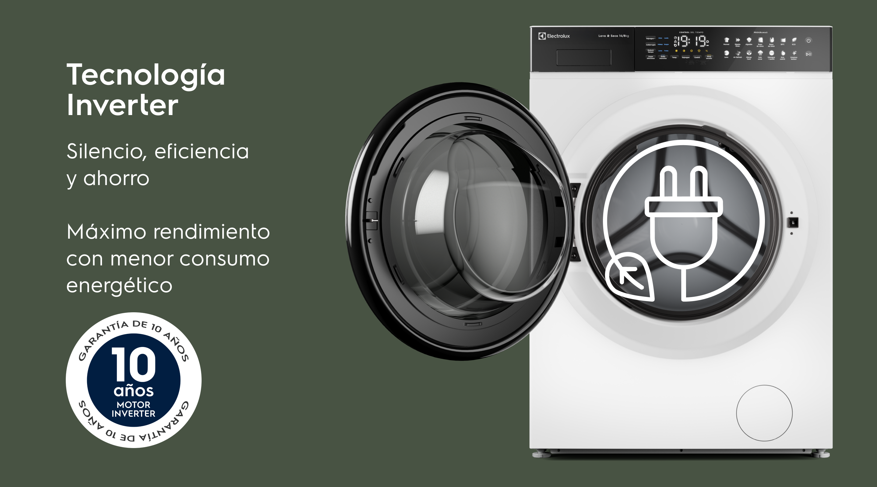 Tecnología Inverter - Máximo rendimiento cuidando tus prendas con menor consumo energético