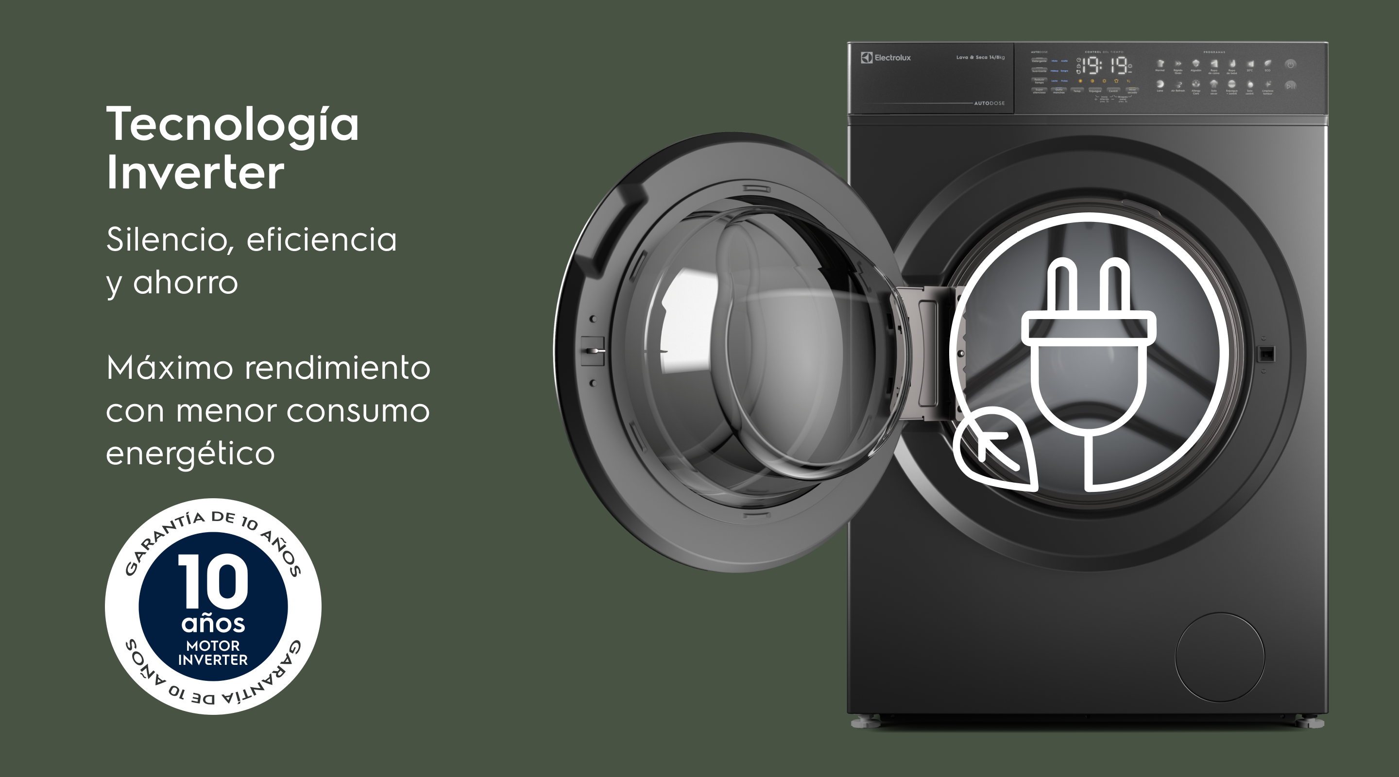 Tecnología Inverter - Máximo rendimiento cuidando tus prendas con menor consumo energético