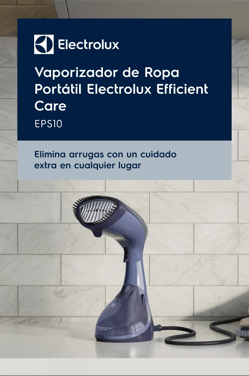 Vaporizador de Ropa Portátil Electrolux Efficient EPS10 - Elimina arrugas con un cuidado extra en cualquier lugar