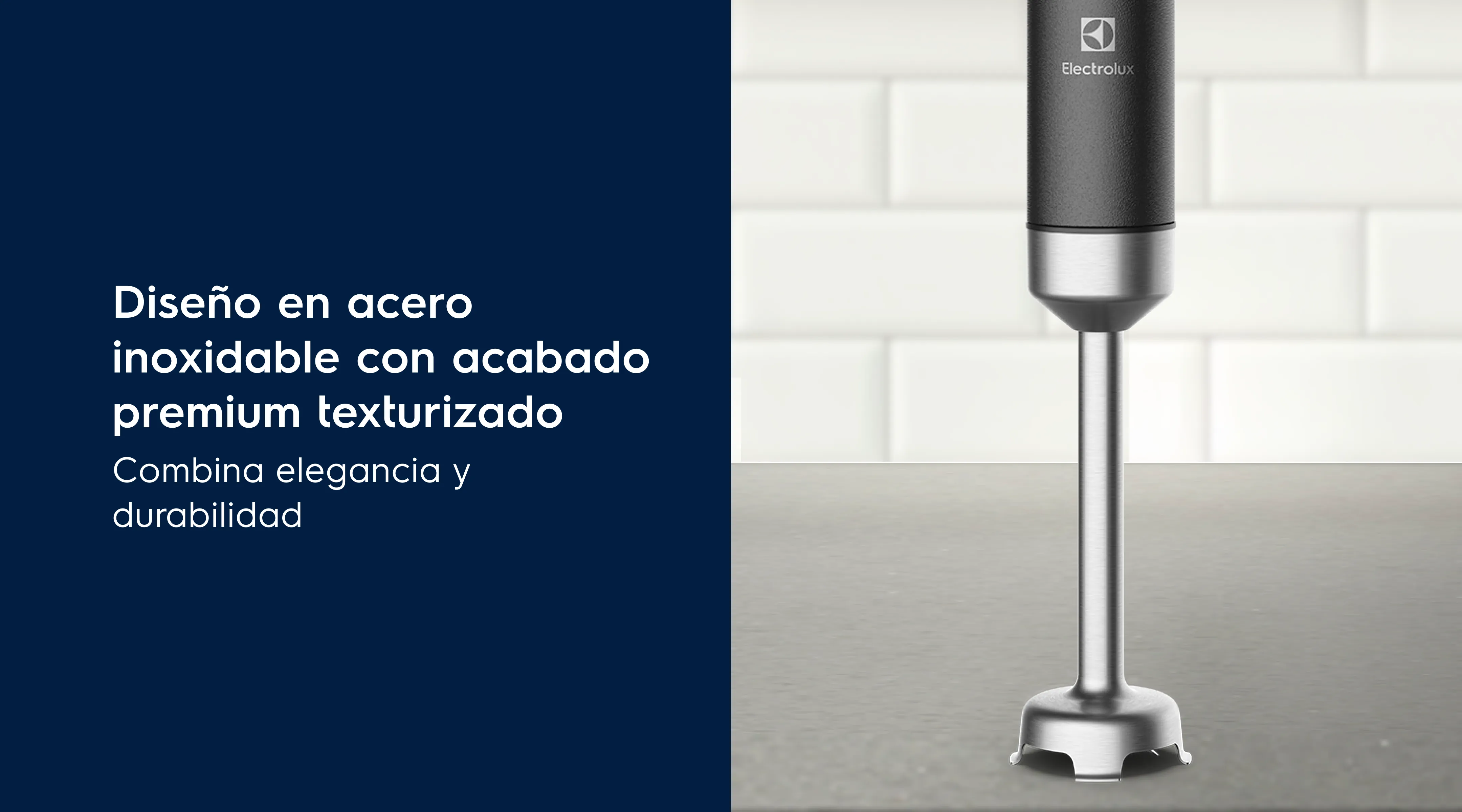 Diseño en acero inoxidable con acabado premium texturizado. Combina elegancia y durabilidad
