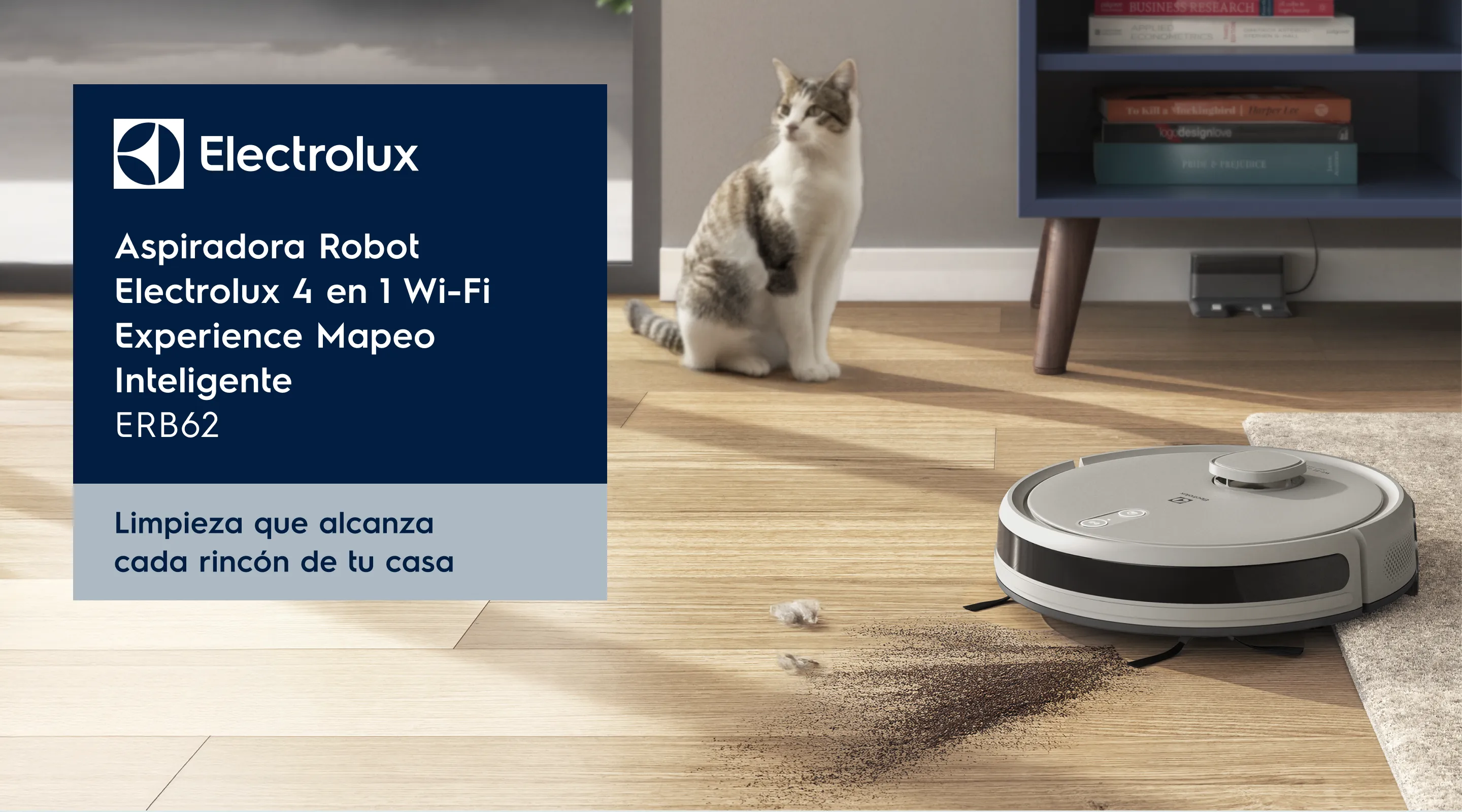 Aspiradora Robot Electrolux 4 en 1 Wi-Fi Experience Mapeo Inteligente ERB62 - Limpieza que alcanza cada rincón de tu casa