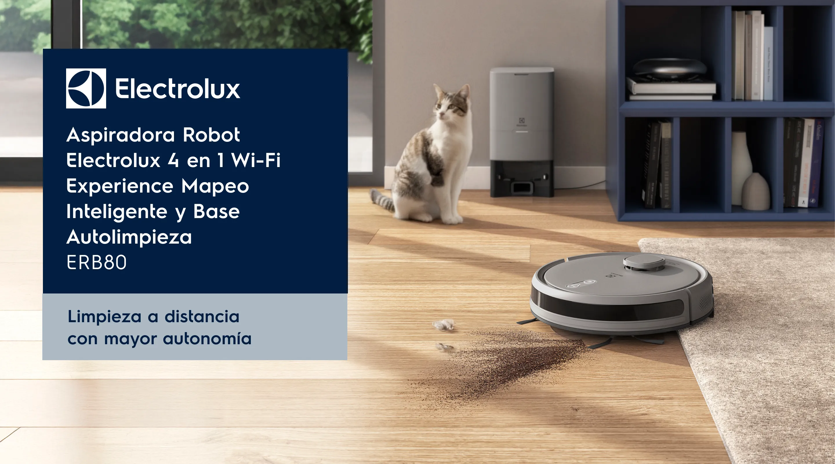 Aspiradora Robot Electrolux 4 en 1 Wi-Fi Experience Mapeo Inteligente y Base Autolimpieza ERB80 - Limpieza a distancia con mayor autonomía