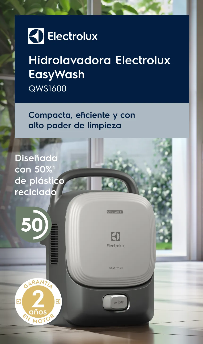 Hidrolavadora Electrolux EasyWash QWS1600 Compacta, eficiente y con alto poder de limpieza