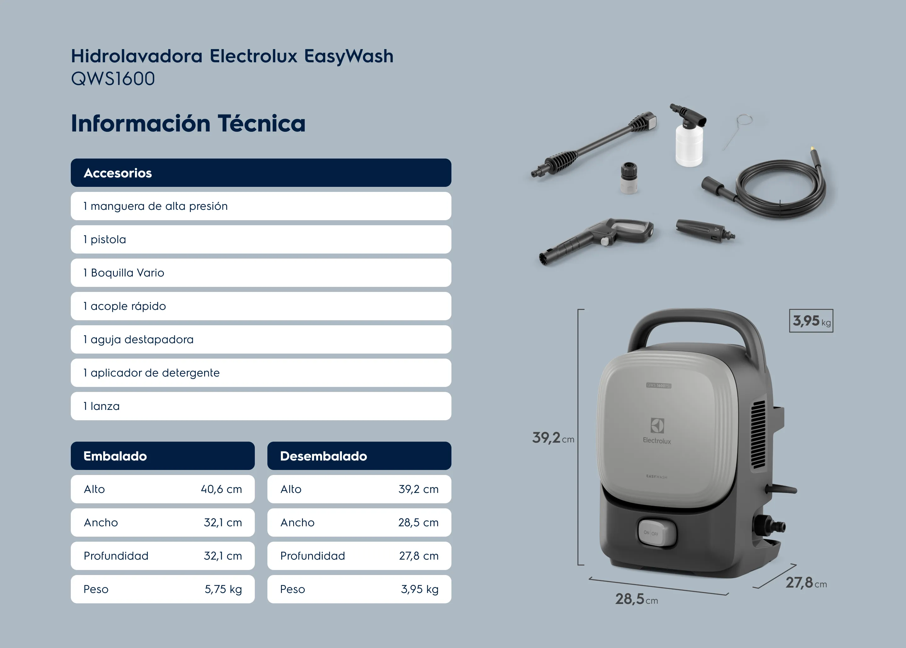 Hidrolavadora Electrolux EasyWash QWS1600