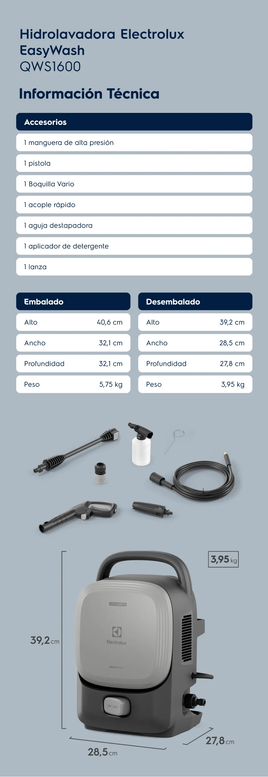 Hidrolavadora Electrolux EasyWash QWS1600