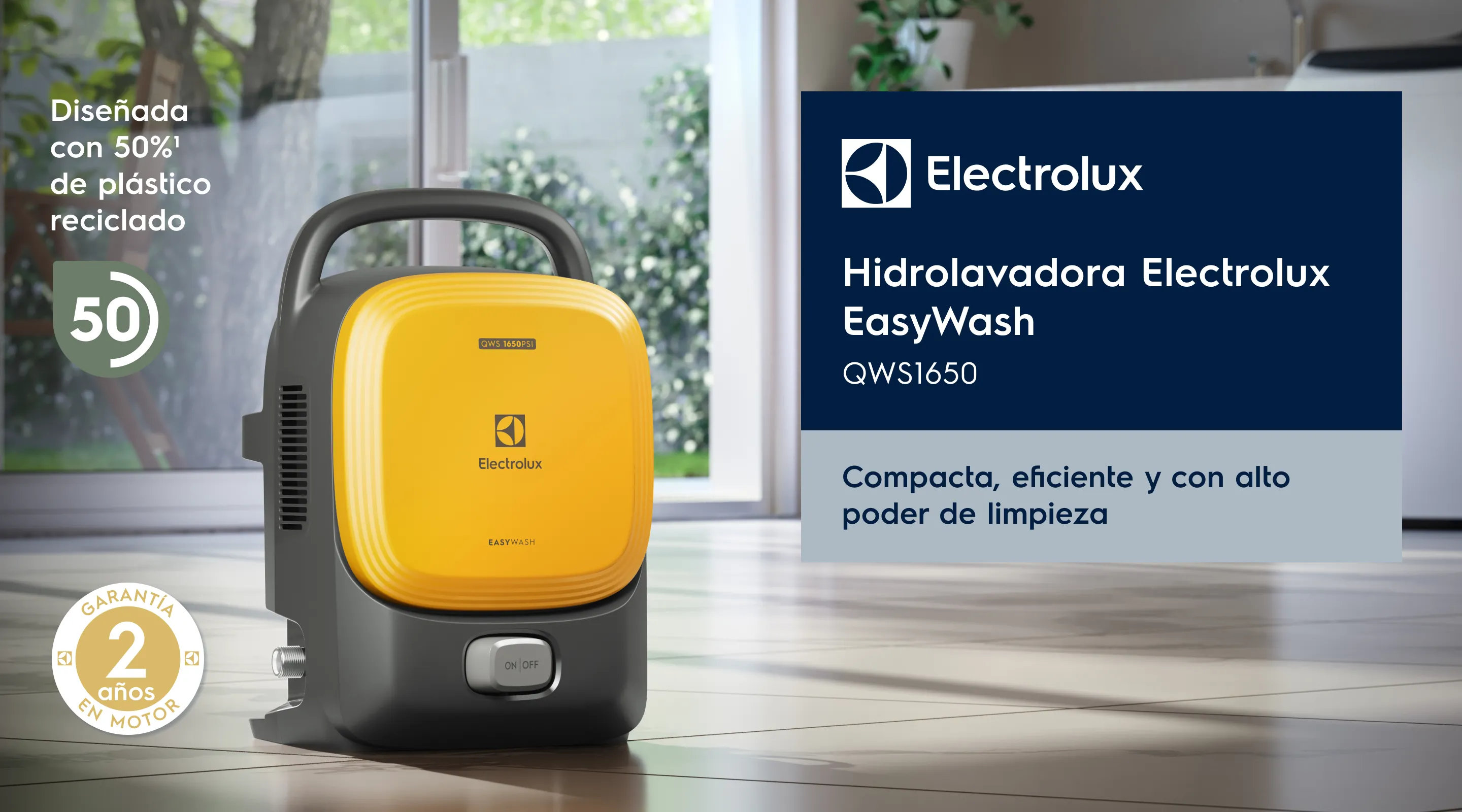 Hidrolavadora Electrolux EasyWash QWS1650 Compacta, eficiente y con alto poder de limpieza