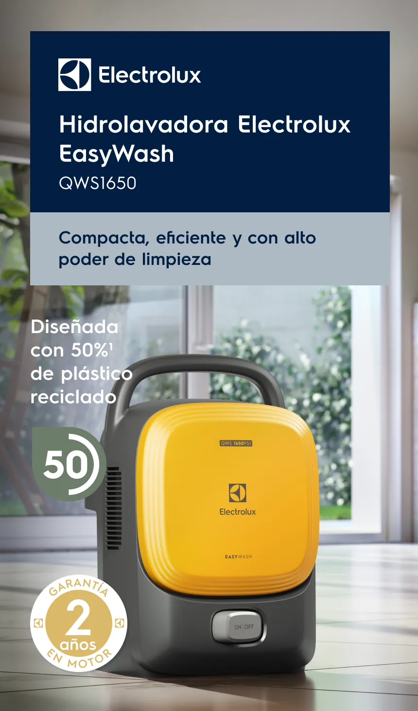 Hidrolavadora Electrolux EasyWash QWS1650 Compacta, eficiente y con alto poder de limpieza