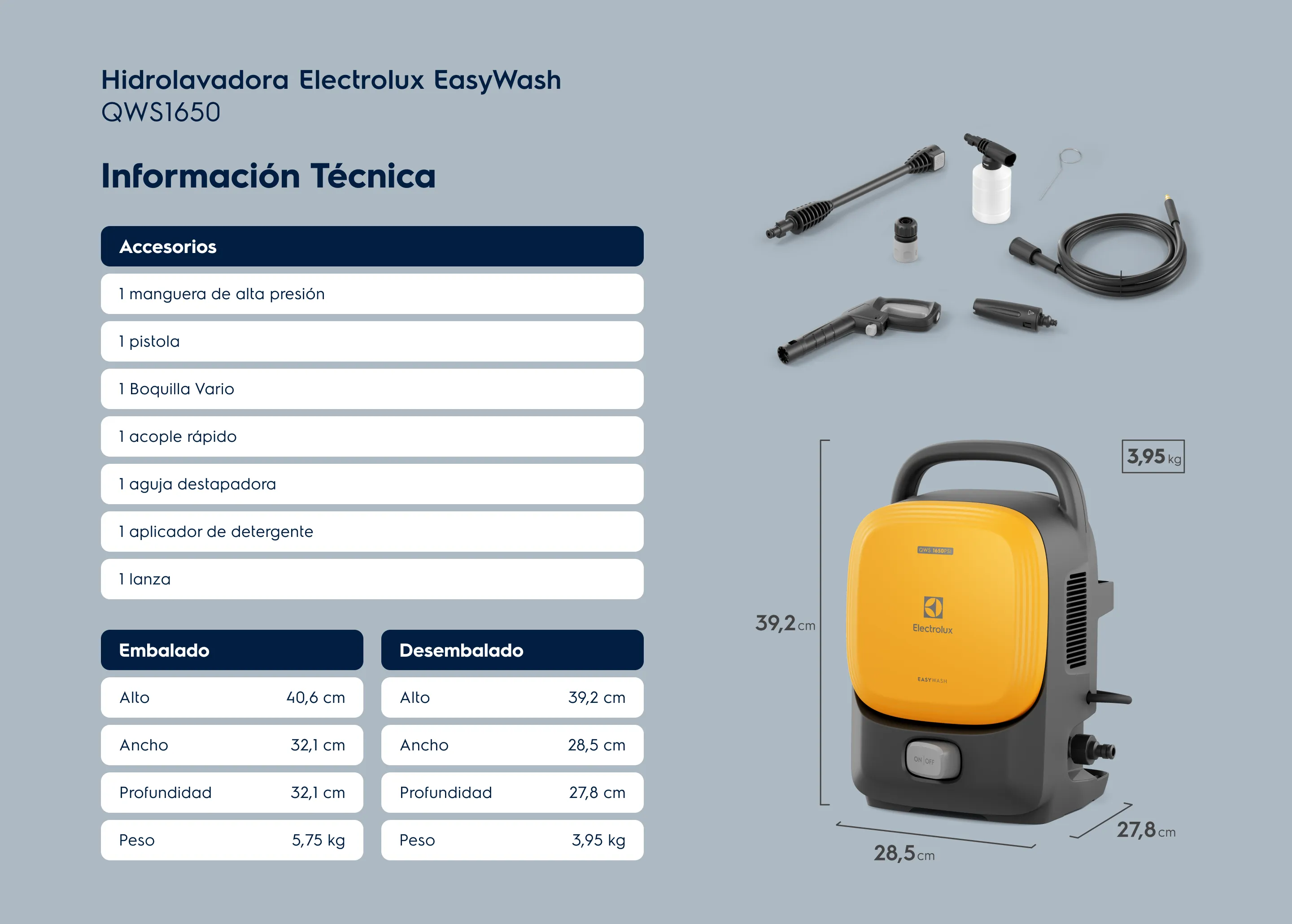 Hidrolavadora Electrolux EasyWash QWS1650