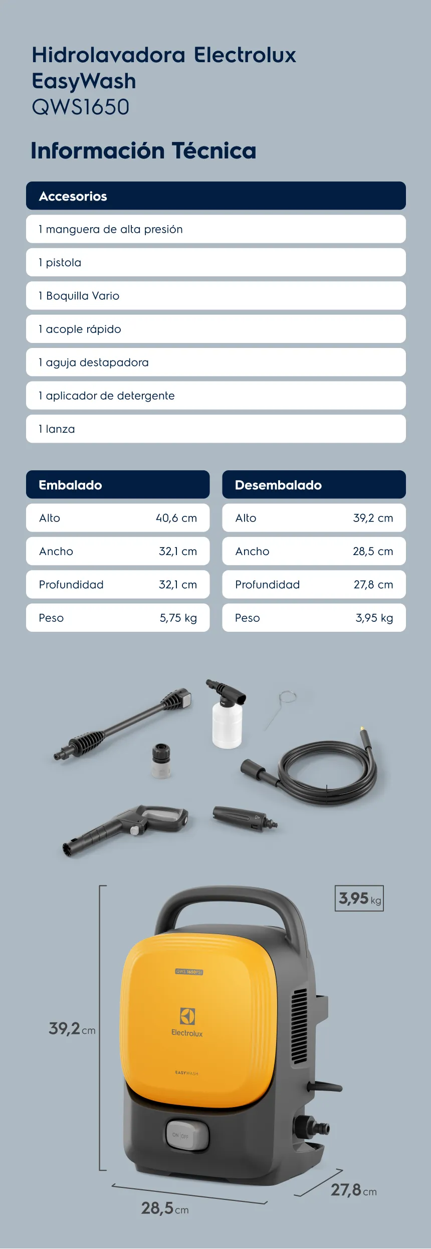 Hidrolavadora Electrolux EasyWash QWS1650