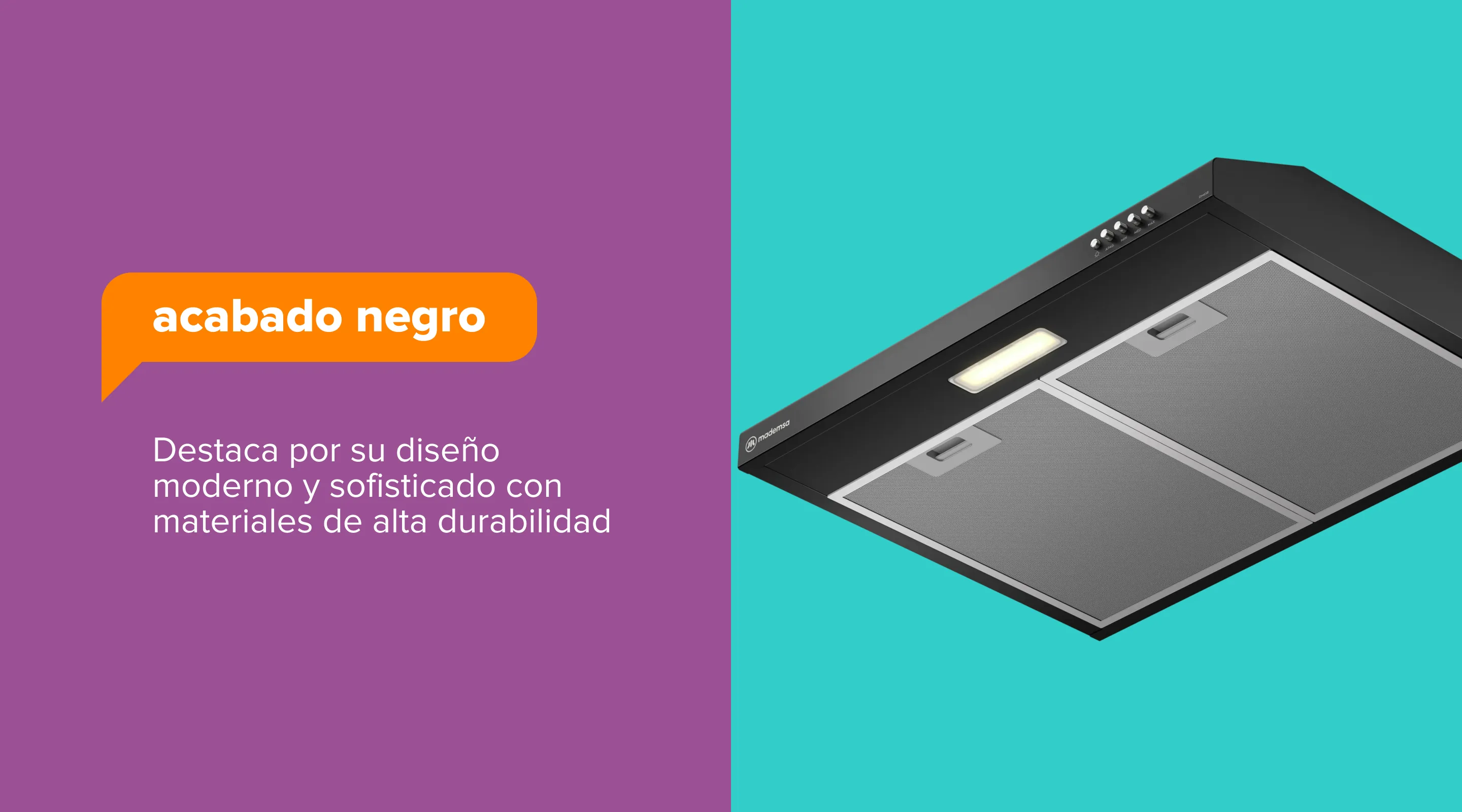 acabado negro - Destaca por su diseño moderno y sofisticado con materiales de alta durabilidad