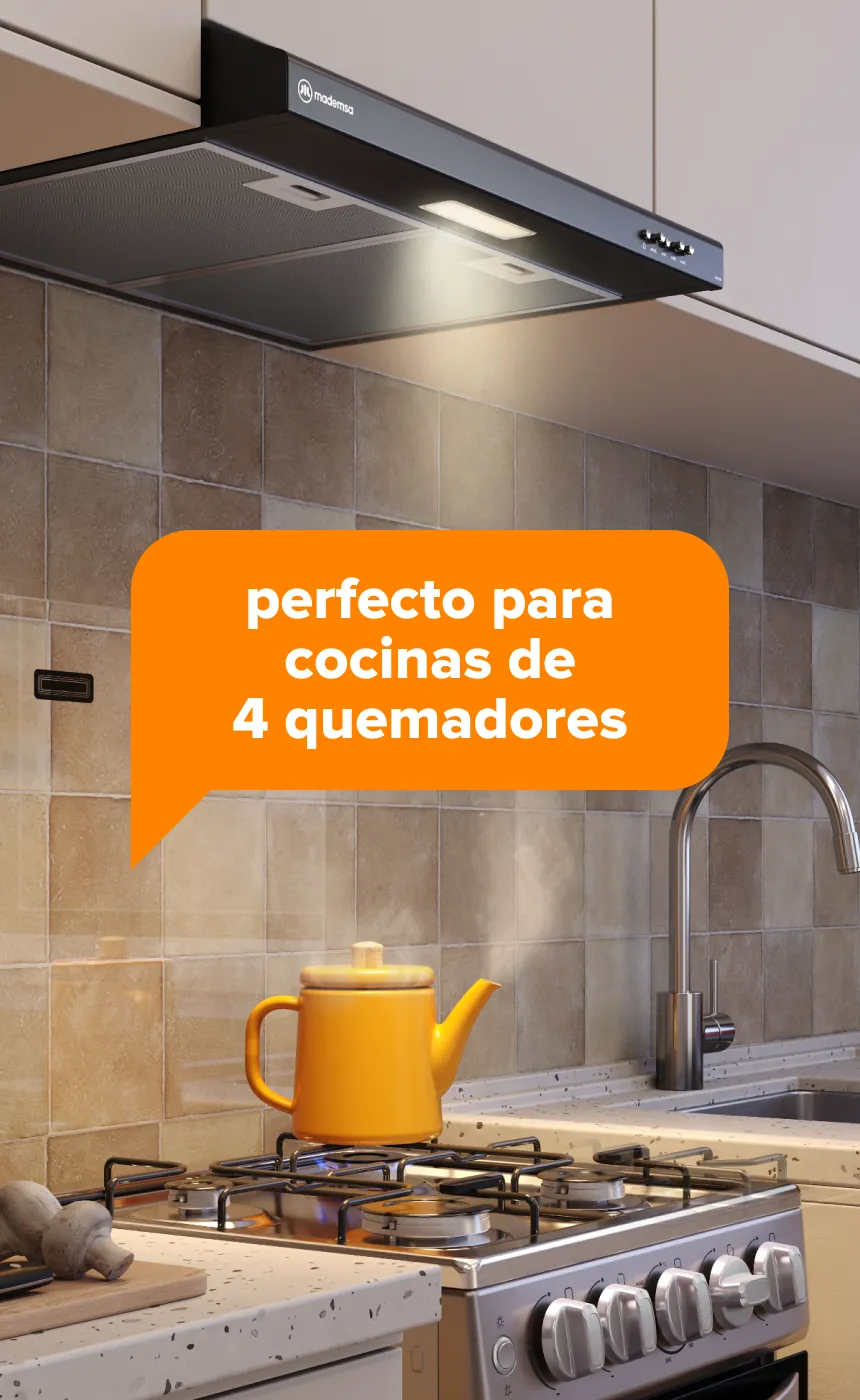 perfecto para cocinas de 4 quemadores