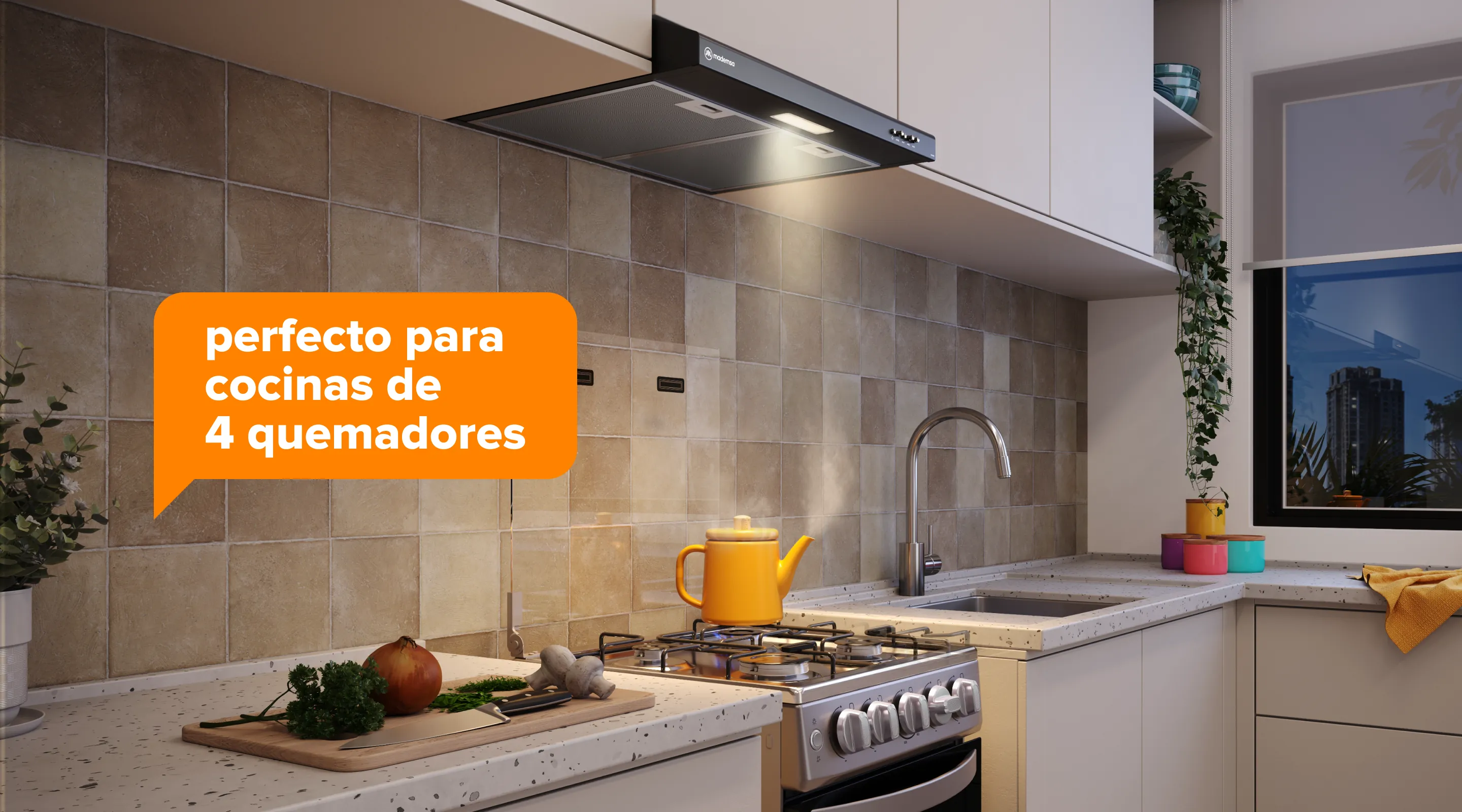 perfecto para cocinas de 4 quemadores