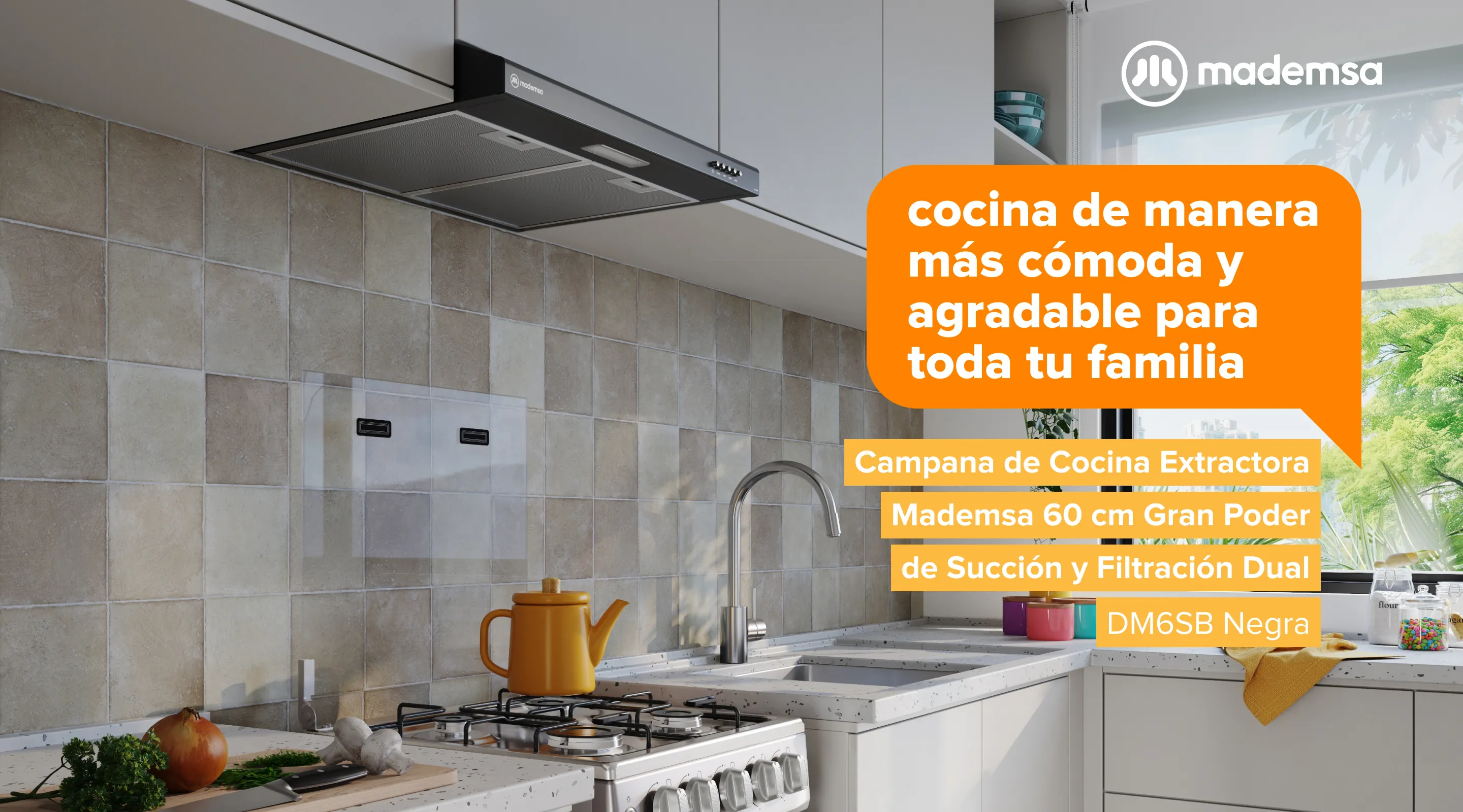 Cocina de manera más cómoda y agradable para toda tu familia DM6SB Negra