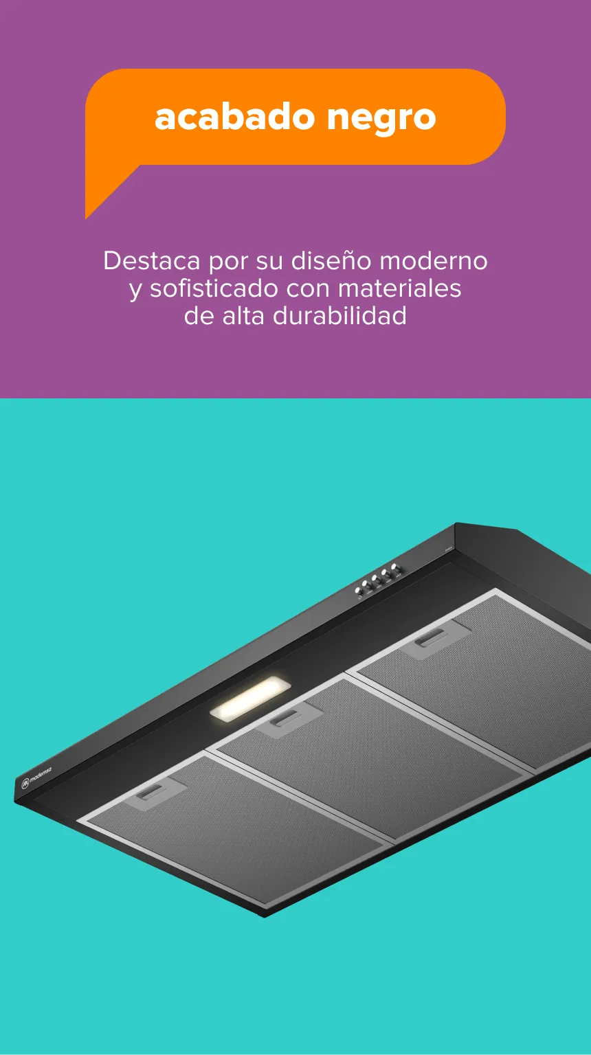 acabado negro - Destaca por su diseño moderno y sofisticado con materiales de alta durabilidad