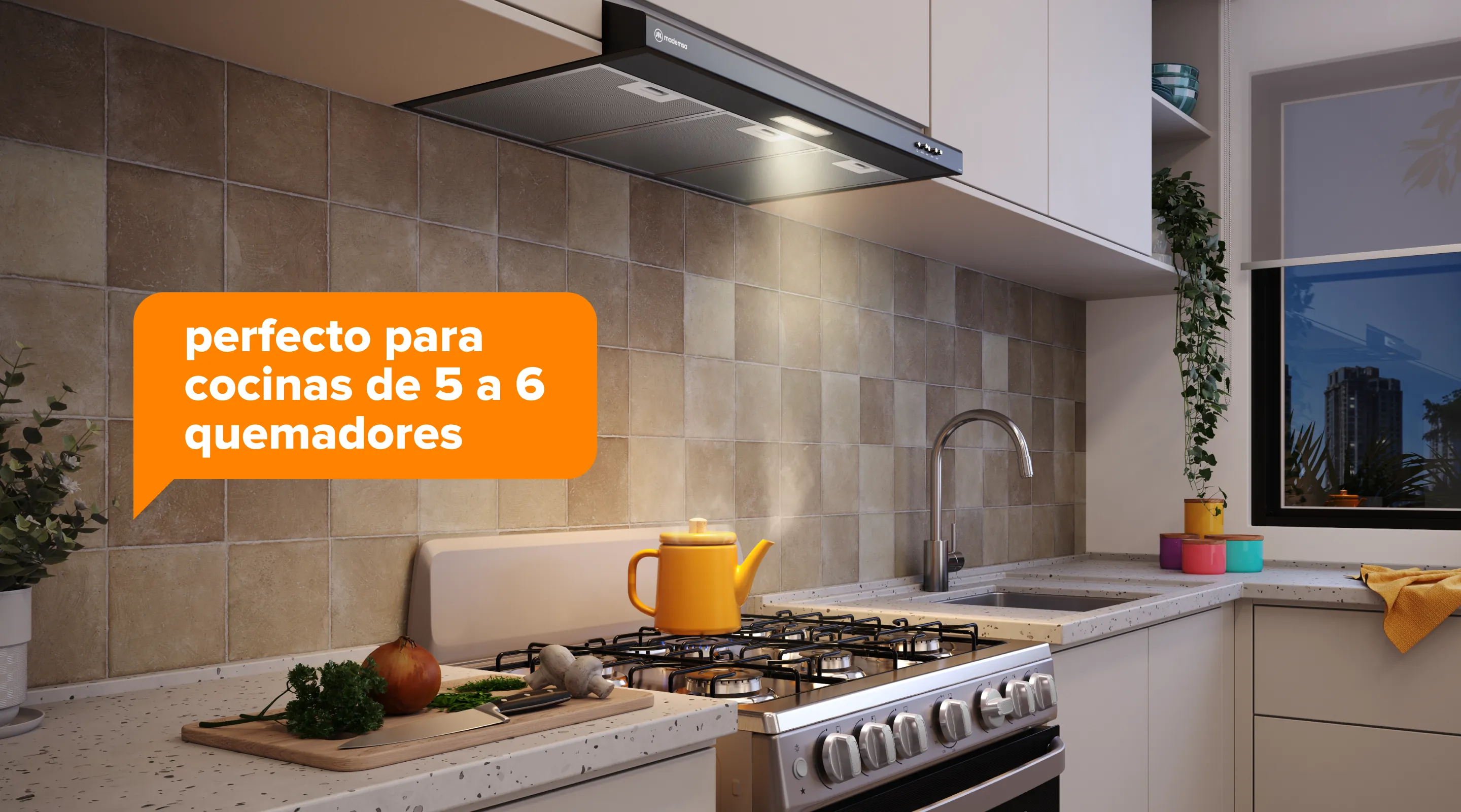 perfecto para cocinas de 4 quemadores