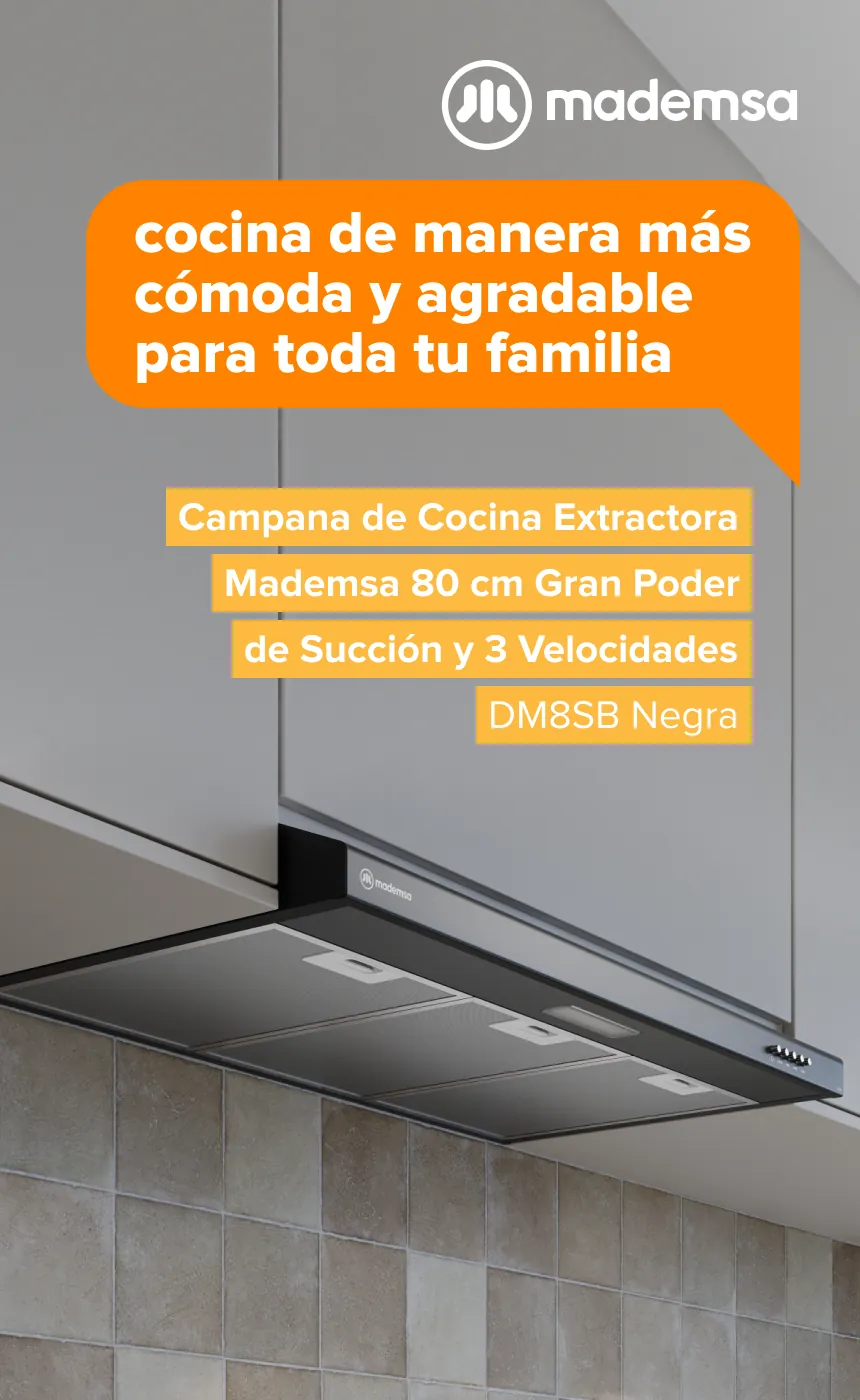Cocina de manera más cómoda y agradable para toda tu familia DM8SB Negra