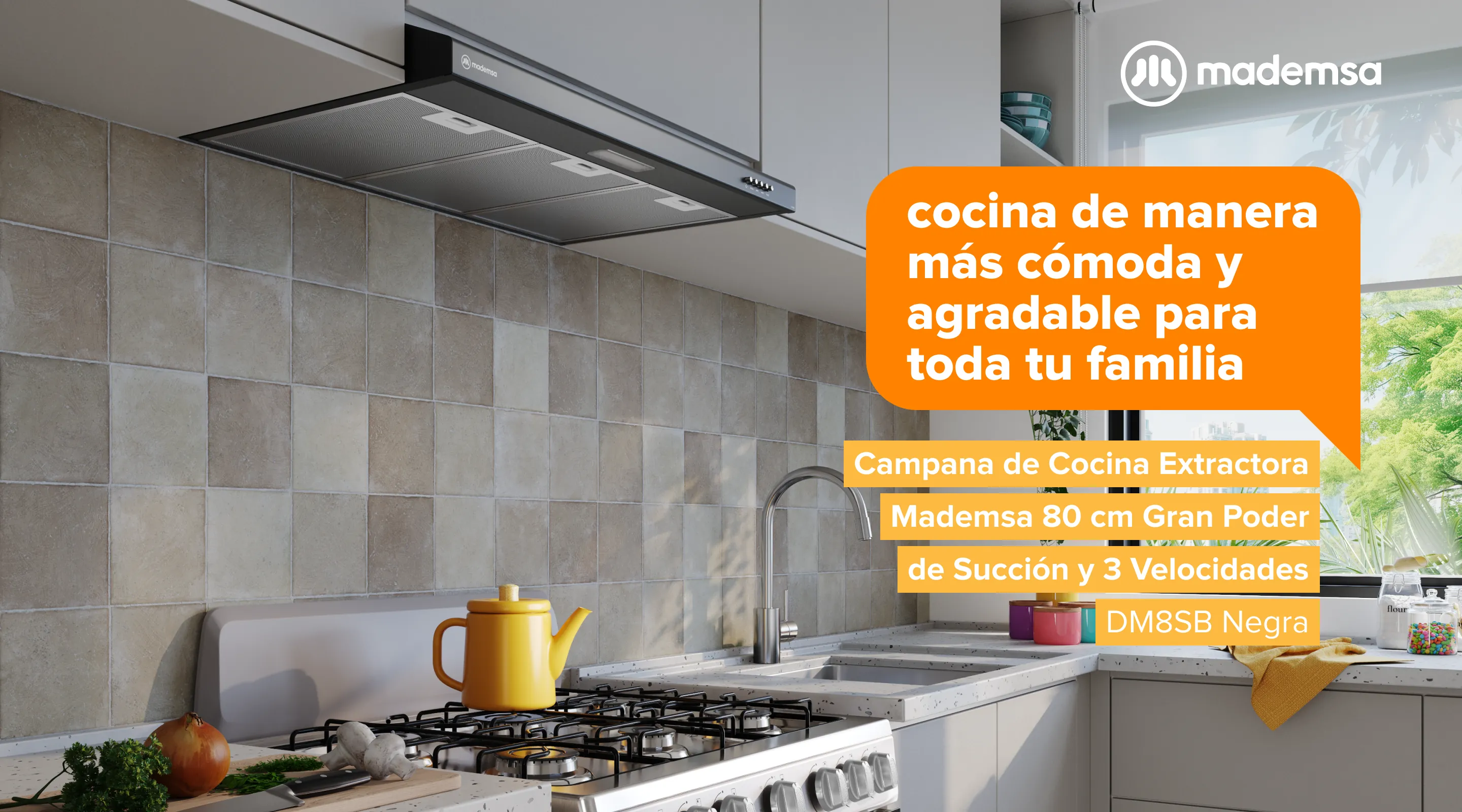 Cocina de manera más cómoda y agradable para toda tu familia DM8SB Negra