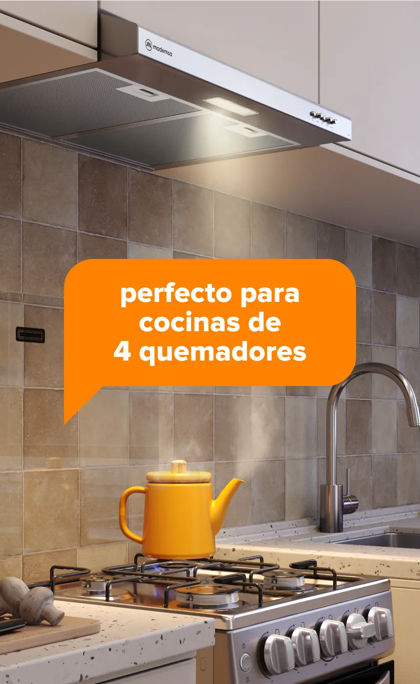 perfecto para cocinas de 4 quemadores