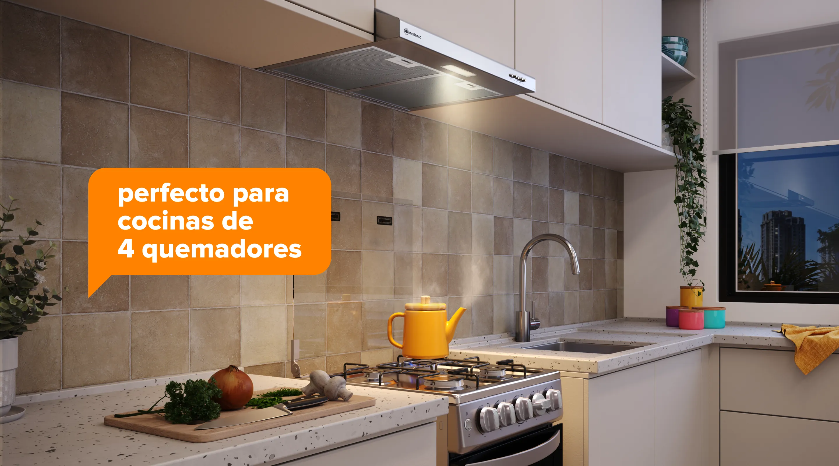 perfecto para cocinas de 4 quemadores
