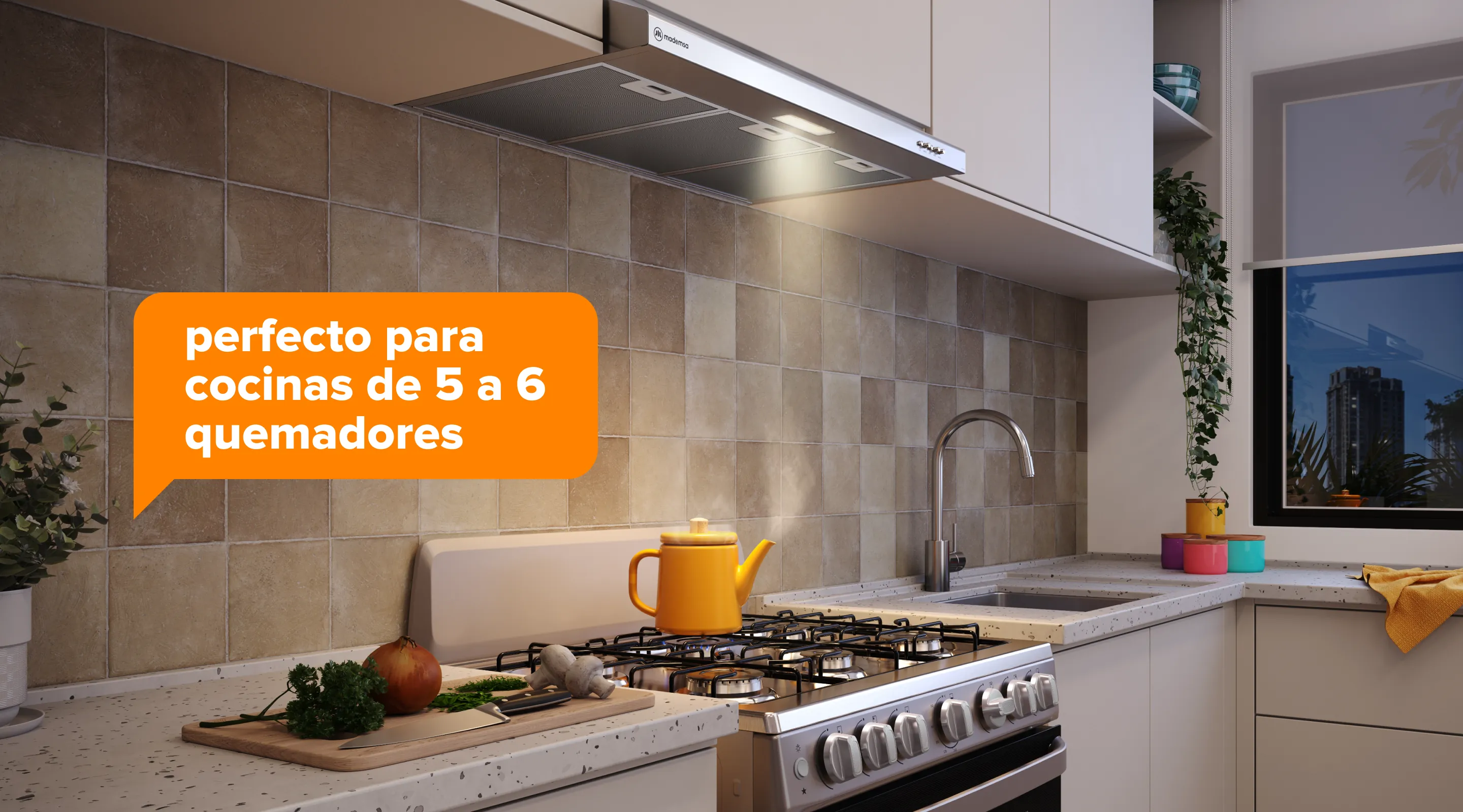 perfecto para cocinas de 4 quemadores